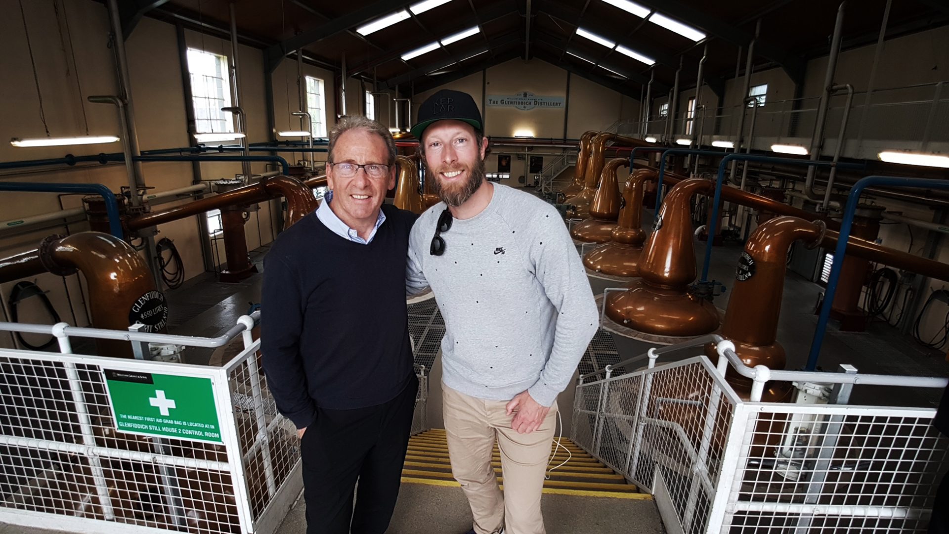 At the Glenfiddich distillery with Ian Millar, prestige manager at The Balvenie